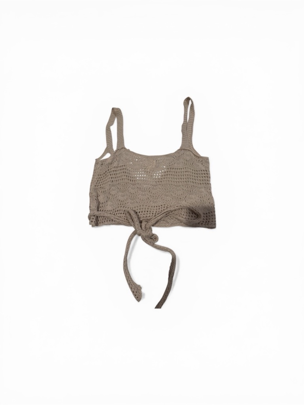 Surf Gypsy Cream Knit Wrap Crop Top - Picture 6 of 7